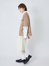 COLLARLESS LACE ZIPPER SHIRTS