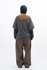Eco Knee Incision Curved Wide Pants