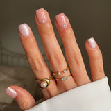[Worn by Bvlgari Yujeong] 淡水パール925シルバー+ 14kゴールドメッキ調節可能なサイズリングR043-02G
