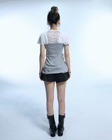 Eyelet 2 - Way Wrap Skirt - Gray