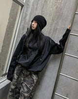 Tech Color Matching High Neck Hood Zip-Up