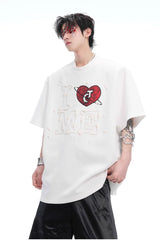 ハンドソーンパールハートTシャツ