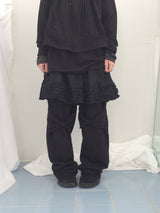 Double ribbon knee-point pants