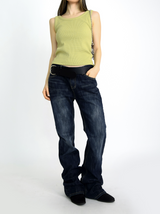 back rivet boots cut denim pants