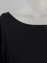 pin off-shoulder long sleeve T (2color)