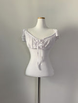 Elisebe Strap Shirring Top (white)