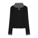 SHIRT LAYERED LONG SLEEVE (BLACK) F25ZB023