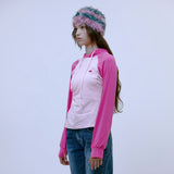 Asymmetric Ruched Hoodie (PINK)