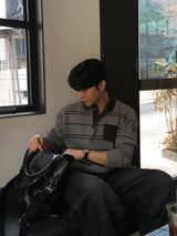 Mag pocket collar knitwear