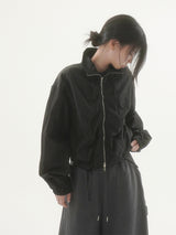 Crinkle shirring ribbon windbreaker -2C