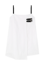 [mnem] Buckle Nylon Midi Dress (white)