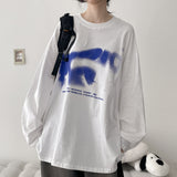 オコ グラデーション プリント ボクシーフィット ロングスリーブ ティーシャツ (4 colors) H&L