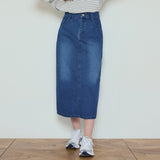 Washed Denim Long Skirt_2Color(W25_SK01)