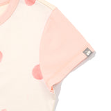 ブーケガールグラフィックカラーミックススリムフィットTシャツ [アイボリー]