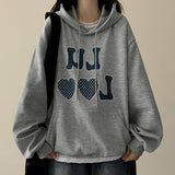 Luro dot heart lettering hood