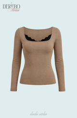 Mint Blue Square Long-Sleeve T-Shirt