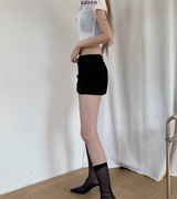 Tainer Mini Low Waist Skirt (black)