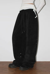 VELVET SNAP WIDE PANTS