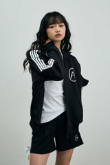 RIBBON JERSEY TRACK SHORTS PANTS / NAVY