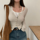 [BELLIDE MADE] Round Rib Slim Fit Cardigan