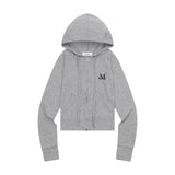 ライトアップ クロップ フード ジップアップ (4Color)