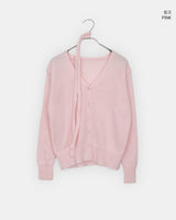 Noda Side-Button V-Neck Knit Button Cardigan