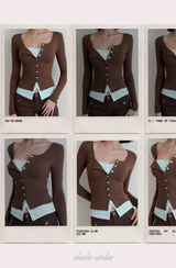 Mint Brown Layered T-shirt