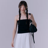 90's リブチューブトップ (BLACK)