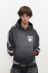 Vintage Spray Crow Key's Crop Hoodie (Charcoal)
