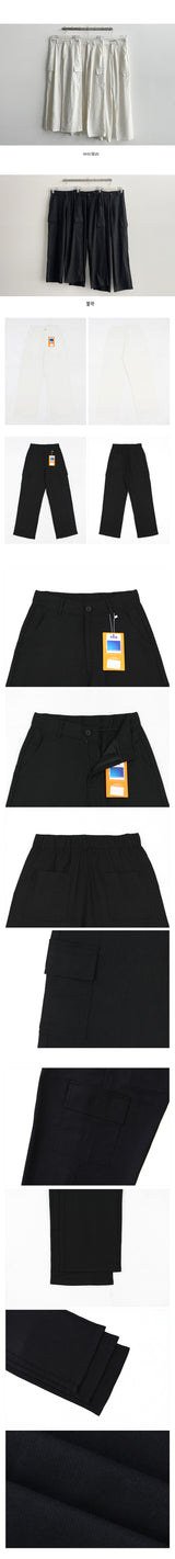 [Short, Basic, Long/S2XL] [Summer Long Pants!] May Back Banded Linen Semi Wide Cotton Cargo Pants