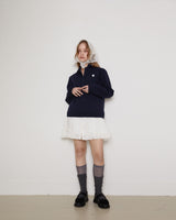 Frill 8 button pk shirt / navy