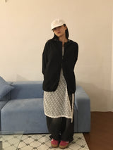 wide black denim pants (1color)