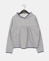 Peo Dot Color Shirring Hooded T-Shirt