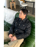 Coated denim trucker jacket