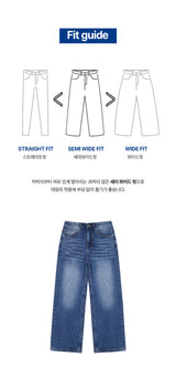 Basic washing denim pants (blue)