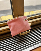 Vivid soft cotton flat pouch - pink , S size