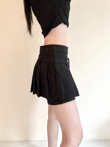 1060. Ribbon wrap pleats mini sk (2color)