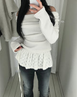 Shirring off knit
