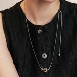 both ball silicon long necklace