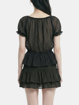 Elara Sheer Peplum Blouse