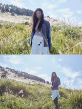 MELANGE KNIT JACKET (NAVY)