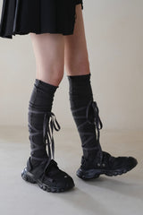cross ribbon high socks