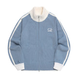 Sporty-Track-Semi-Crop-Knit-Zip-Up - 7COLOR