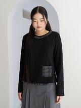 FRILL POCKET T (BLACK)