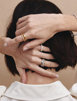 25FW★ Champagne Full Moon Silver (P) Glossy Slim Ring M