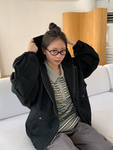 [unisex] Salle Cotton Hood Zip-Up Jacket