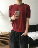 Welt Crop Short Sleeve Knit