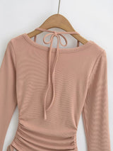 Mira Layered Shirring Slim T-shirt