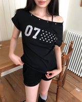 Yael Studded One-Shoulder T-Shirt