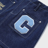 Sky Blue C Patch medium Blue Denim Mini Skirt [For women]